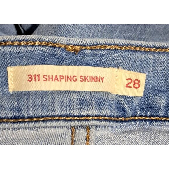 Levis Womens 311 Shaping Skinny Jeans Size 28 Light Wash Denim Stretch Mid-Rise - Picture 2 of 12